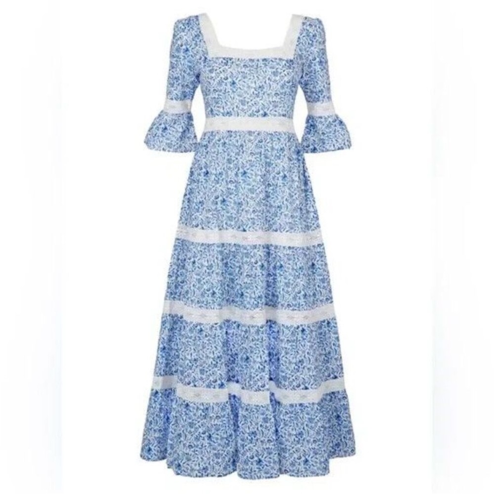 Tuckernuck Pink City Prints Women’s L Celine Sky Chintz Dress Cottagecore Floral
